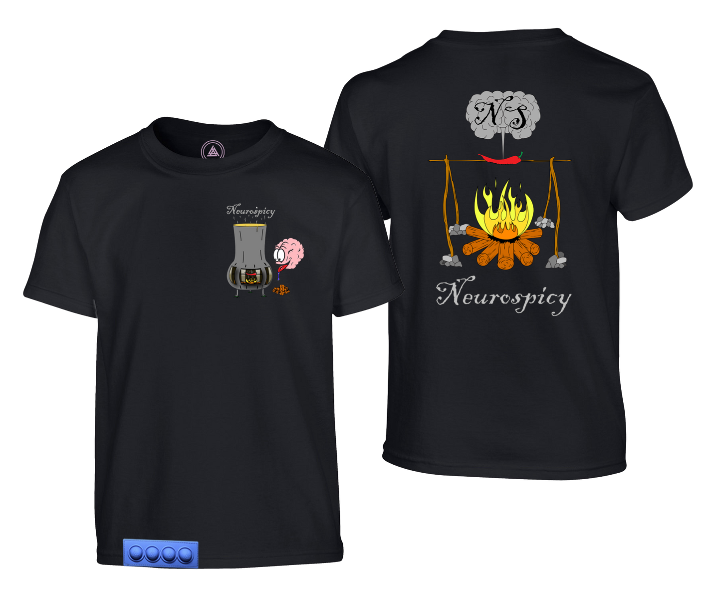 Adult N.S. Black Tee/Blue Pop it-Neurospicy Roast