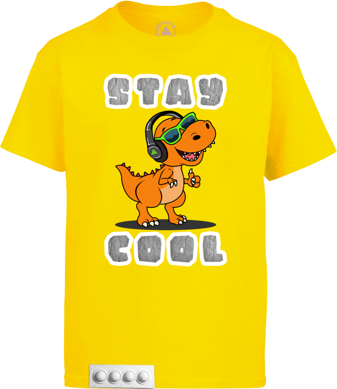 Yellow tee/white pop it