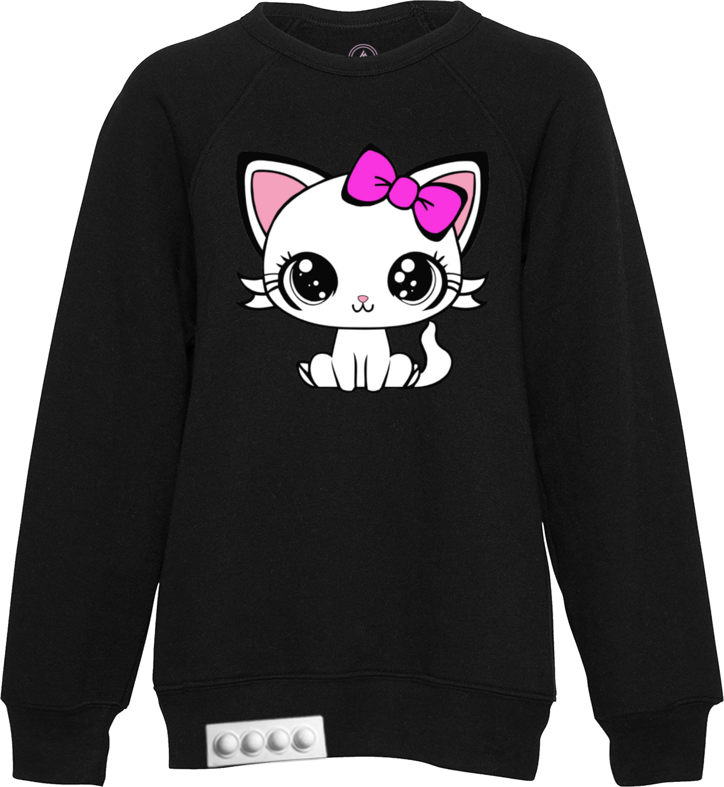 Kids / Black Sweatshirt / White pop it