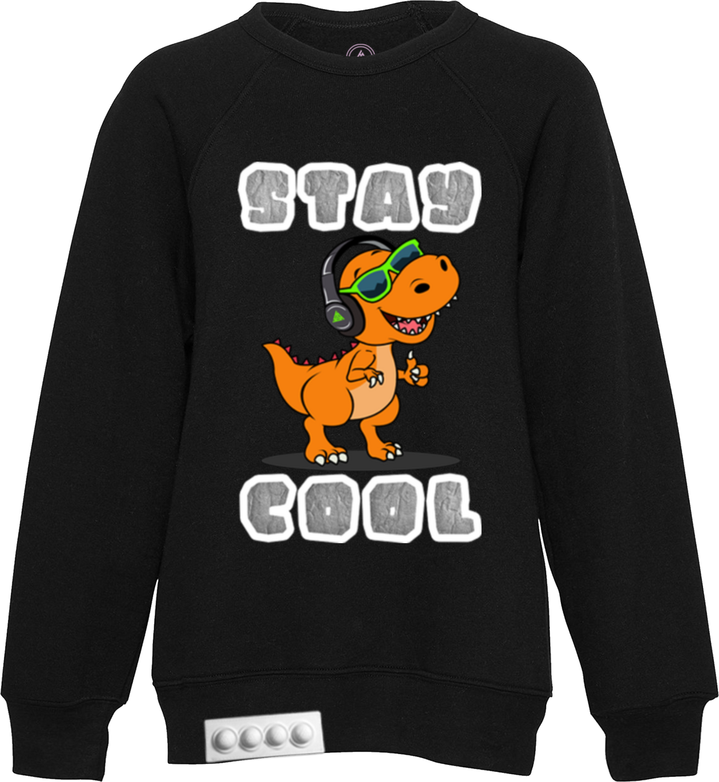 Kids / Black Sweatshirt / White pop it