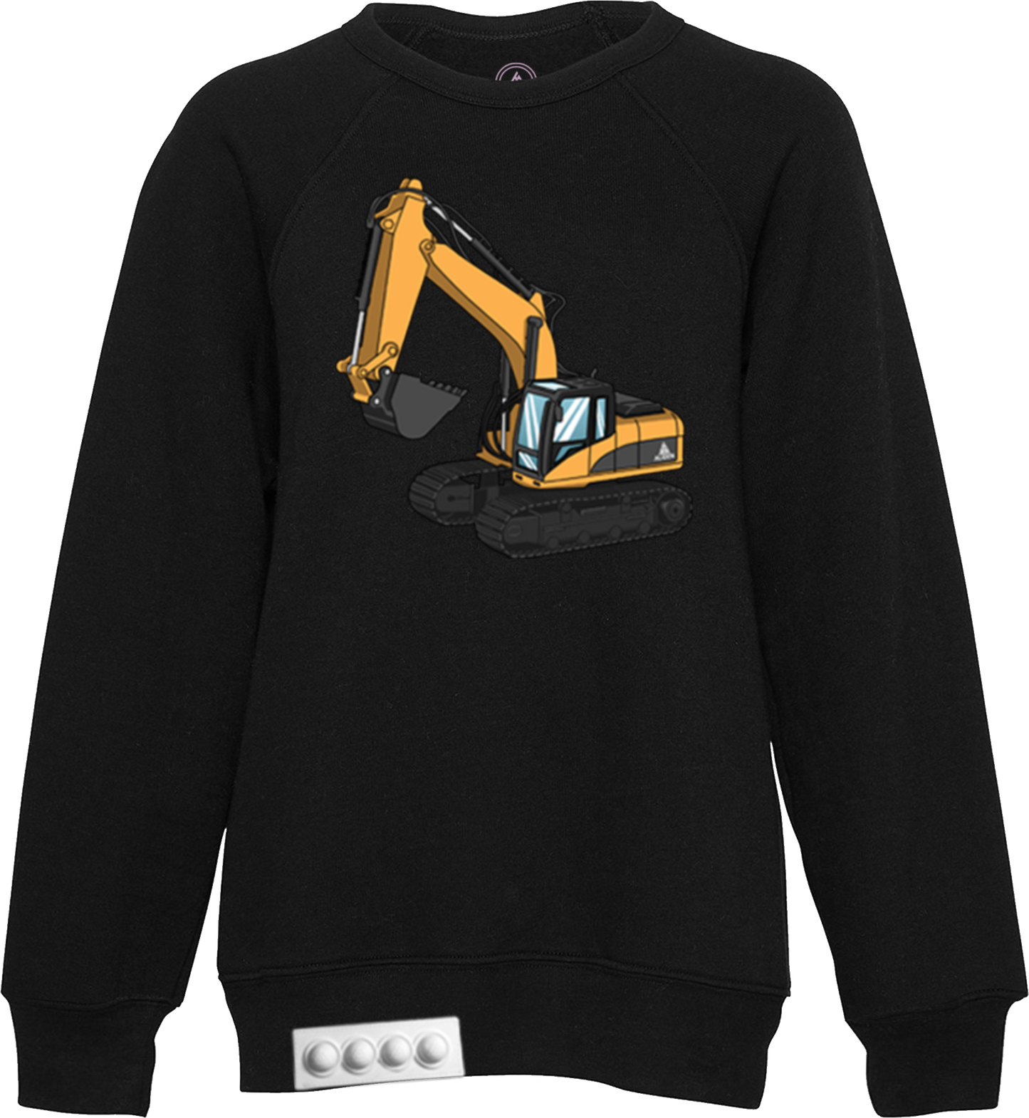 Kids / Black Sweatshirt / White pop it