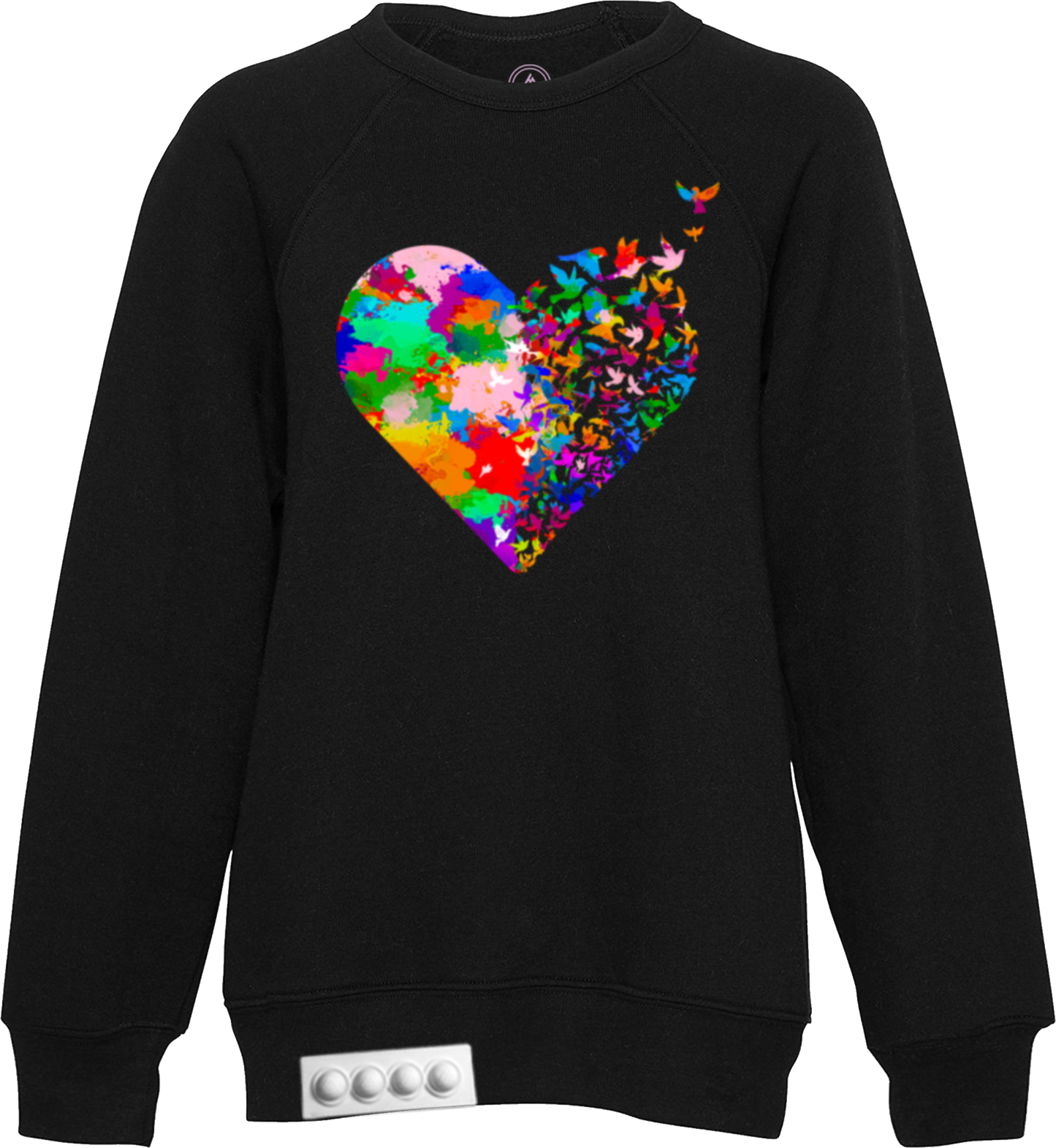 Kids / Black Sweatshirt / White pop it