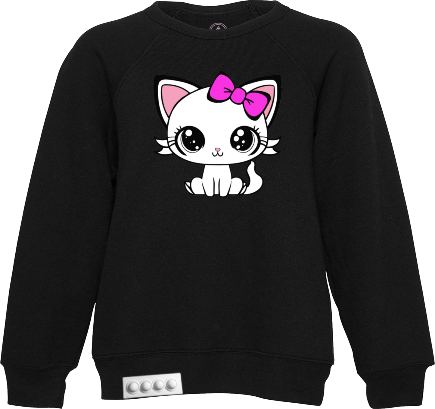 Adult / Black Sweatshirt / White pop it