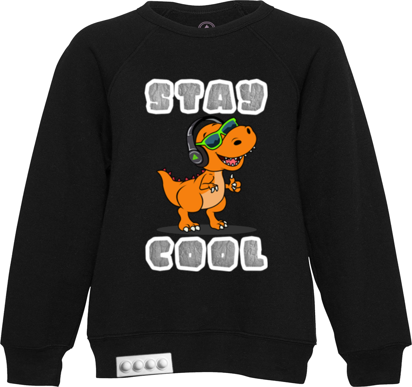 Adult / Black Sweatshirt / White pop it