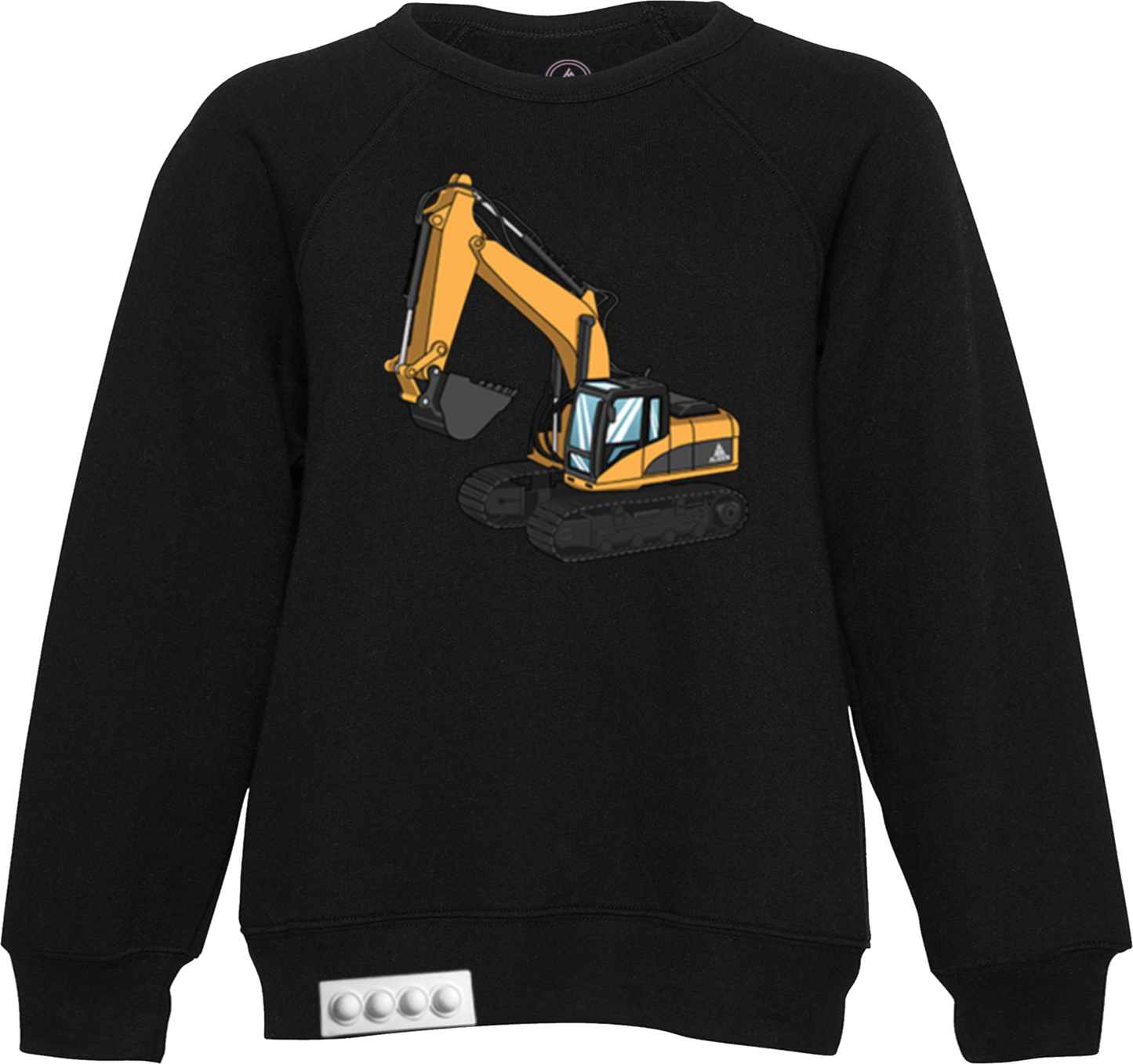 Adult / Black Sweatshirt / White pop it
