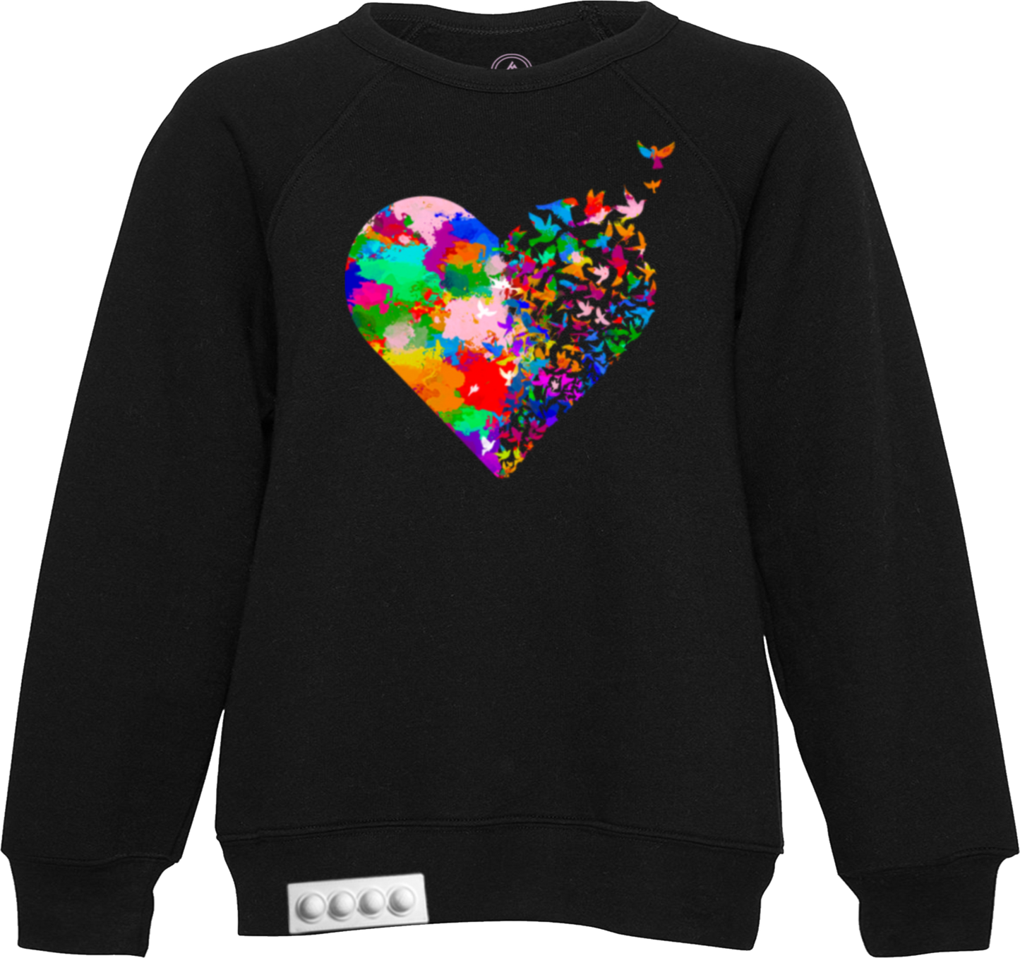 Adult / Black Sweatshirt / White pop it
