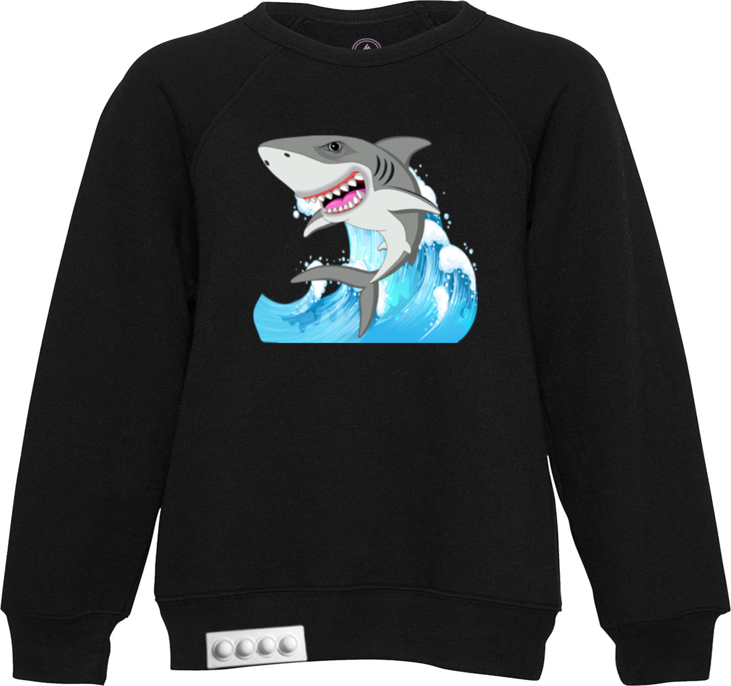 Adult / Black Sweatshirt / White pop it
