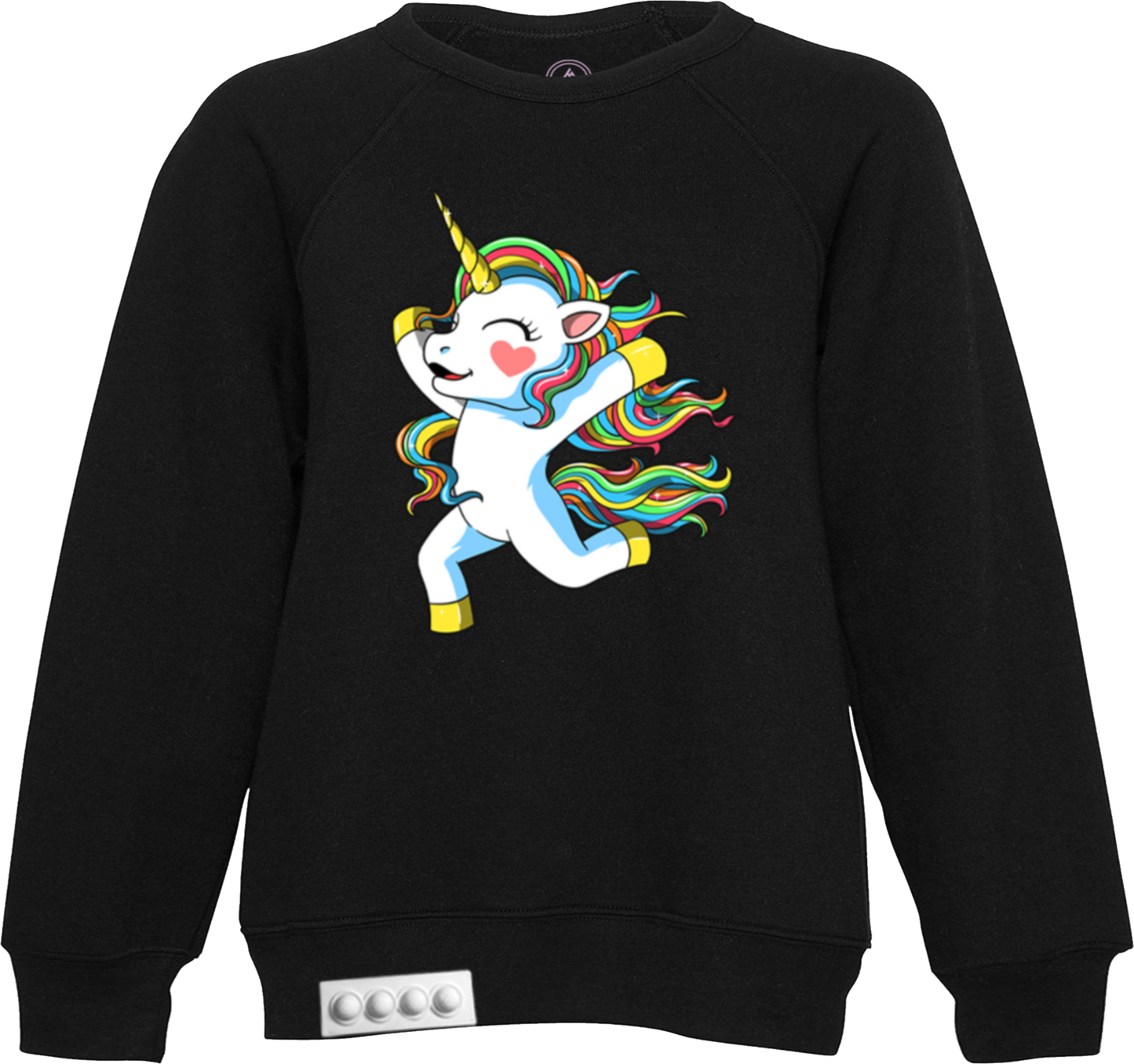 Adult / Black Sweatshirt / White pop it