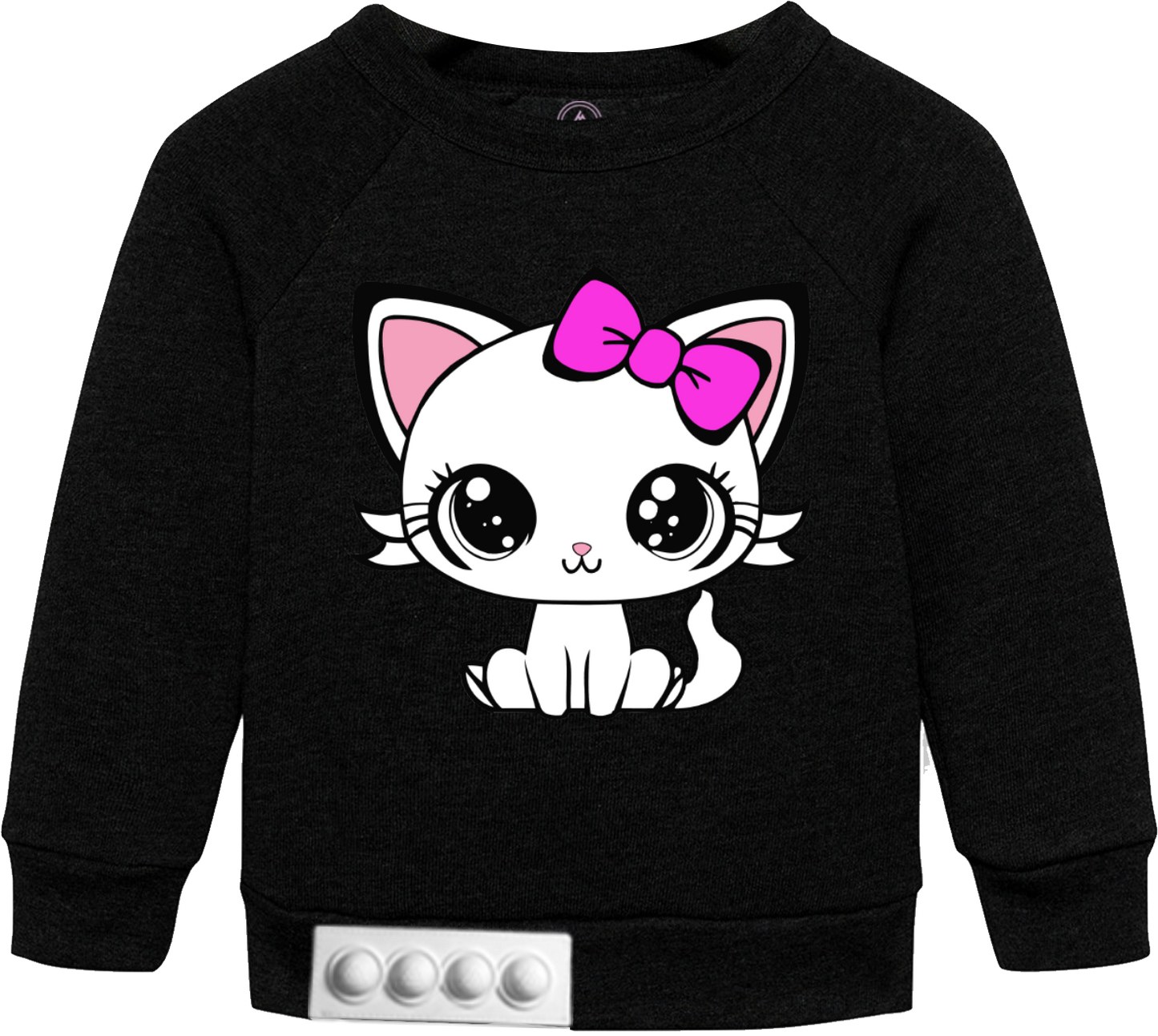 Toddler / Black Sweatshirt / White pop it