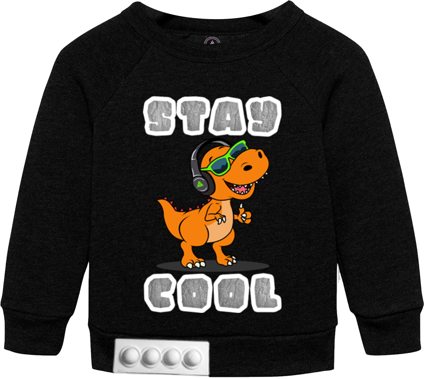Toddler / Black Sweatshirt / White pop it
