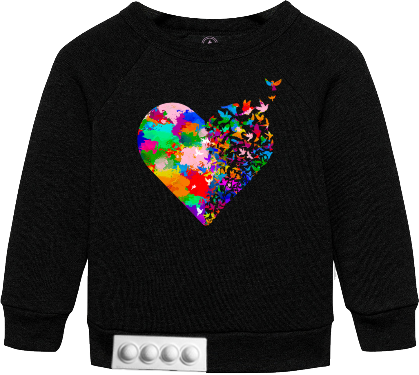 Toddler / Black Sweatshirt / White pop it