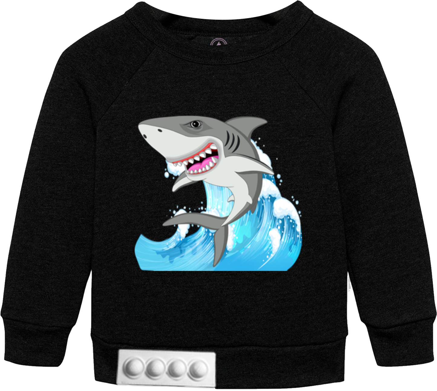 Toddler / Black Sweatshirt / White pop it