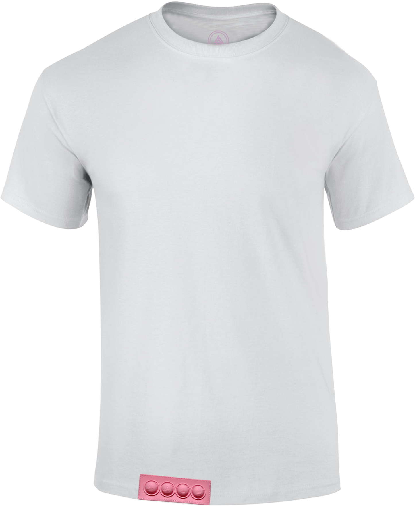 Adult/White tee/ Pink pop it