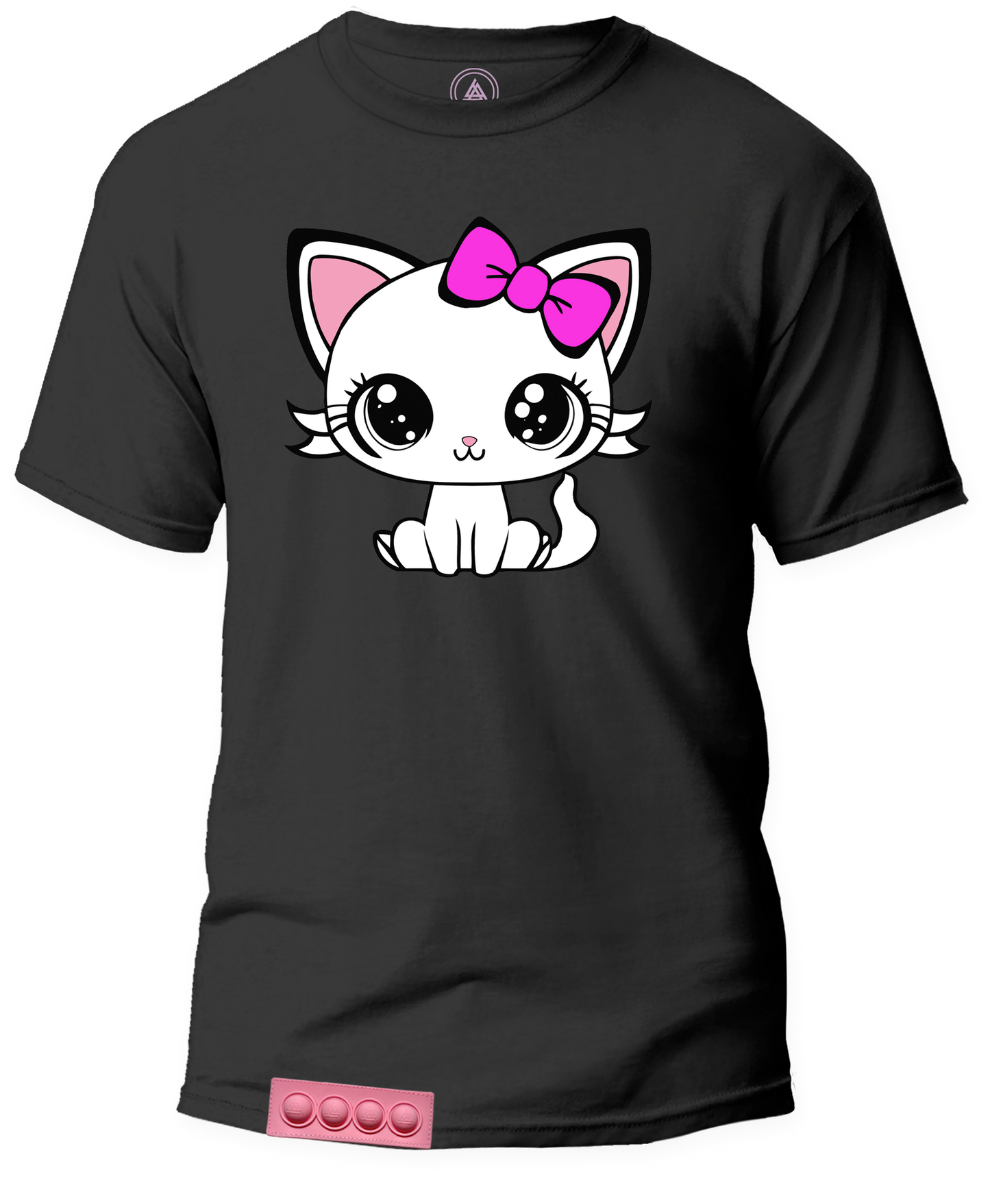 Adult/Black tee/ Pink pop it