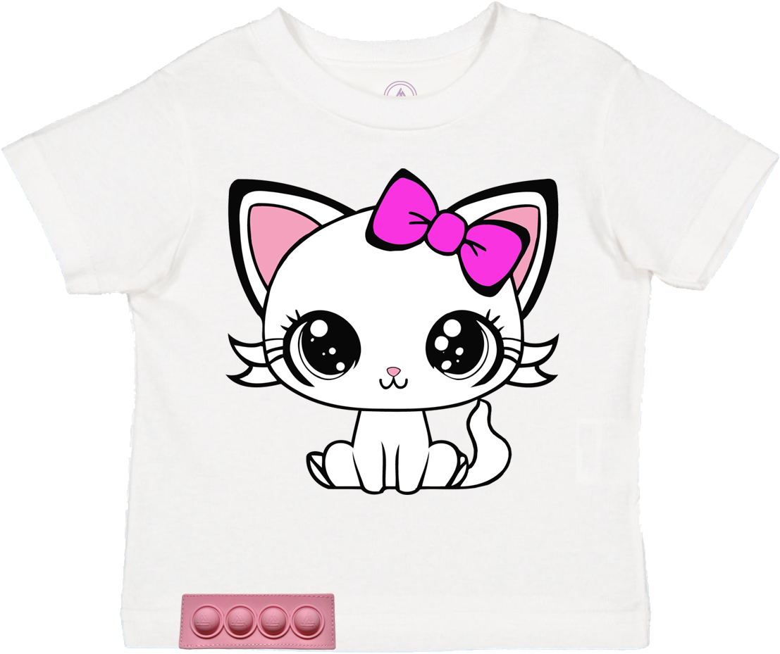 Toddler/ White T/Pink pop it