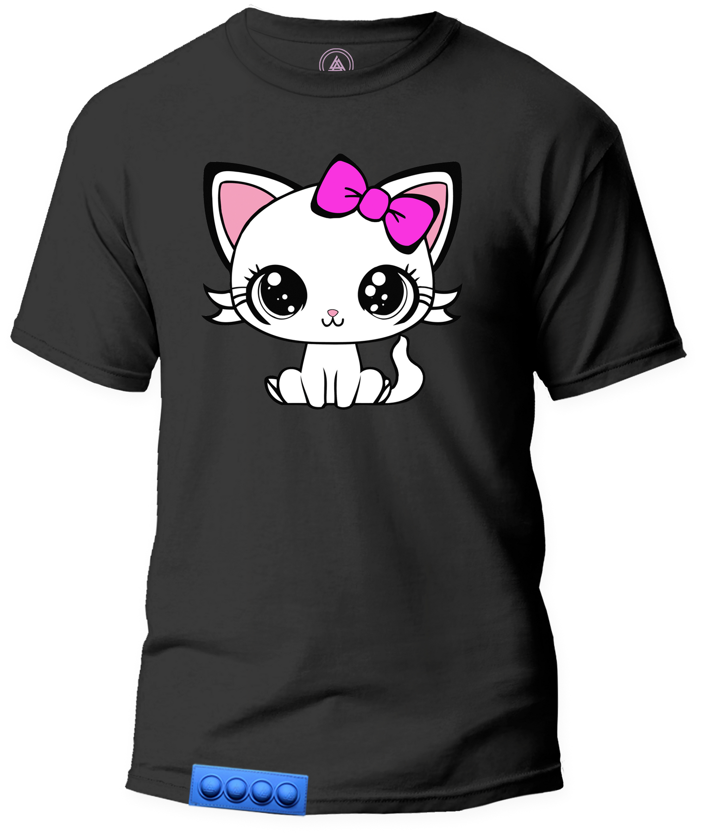 Adult/Black tee/ Blue pop it