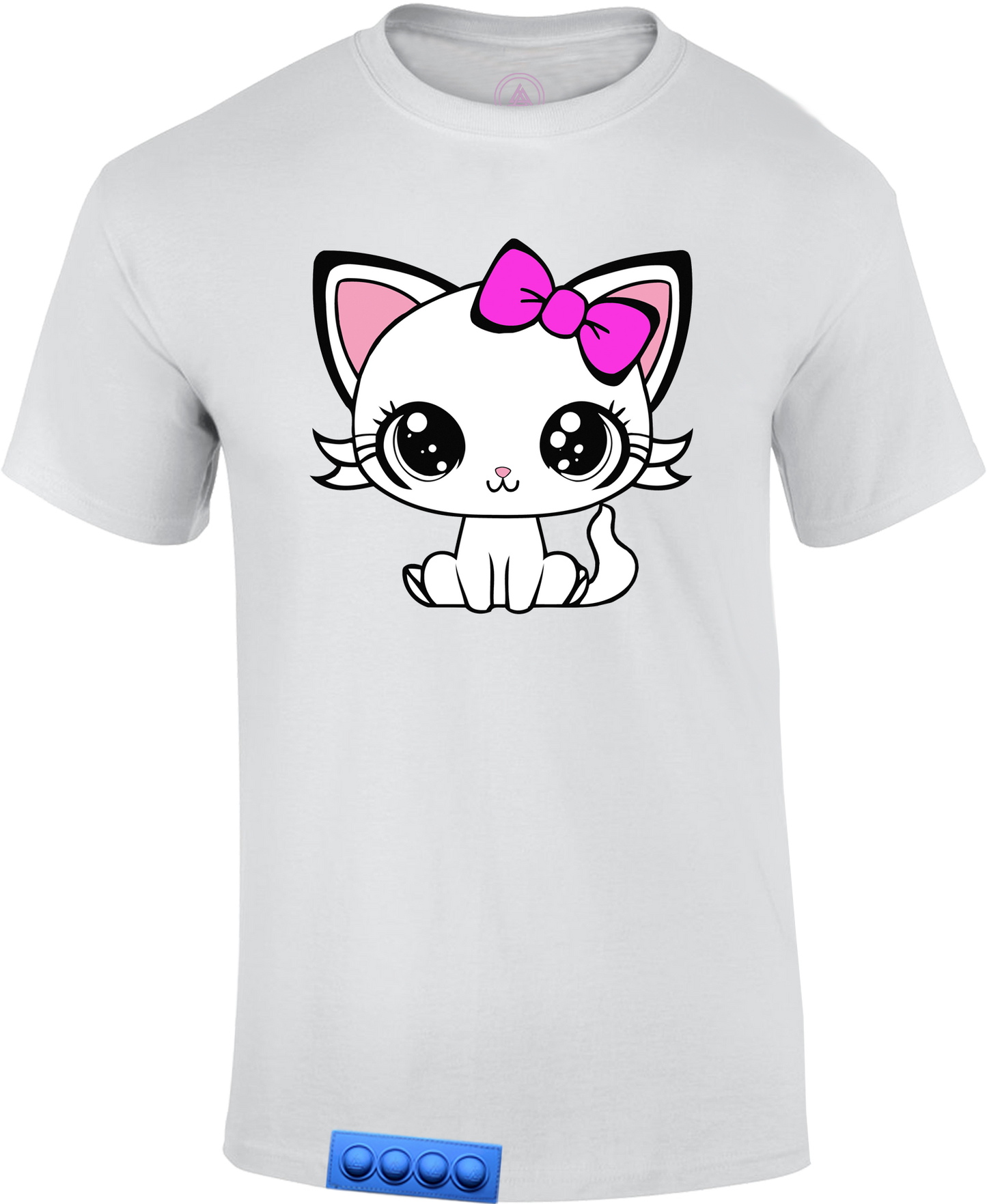 Adult/White tee/ Blue pop it