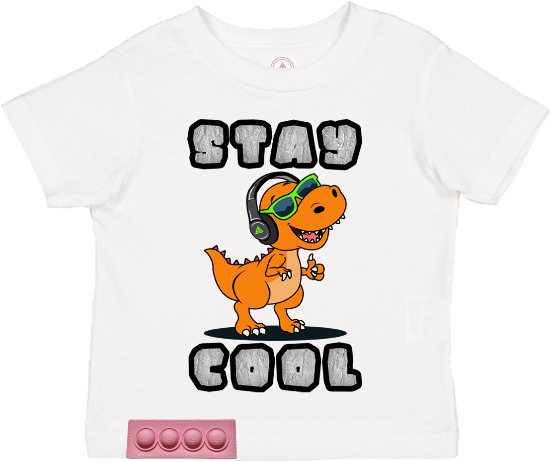 Toddler/ White T/Pink pop it