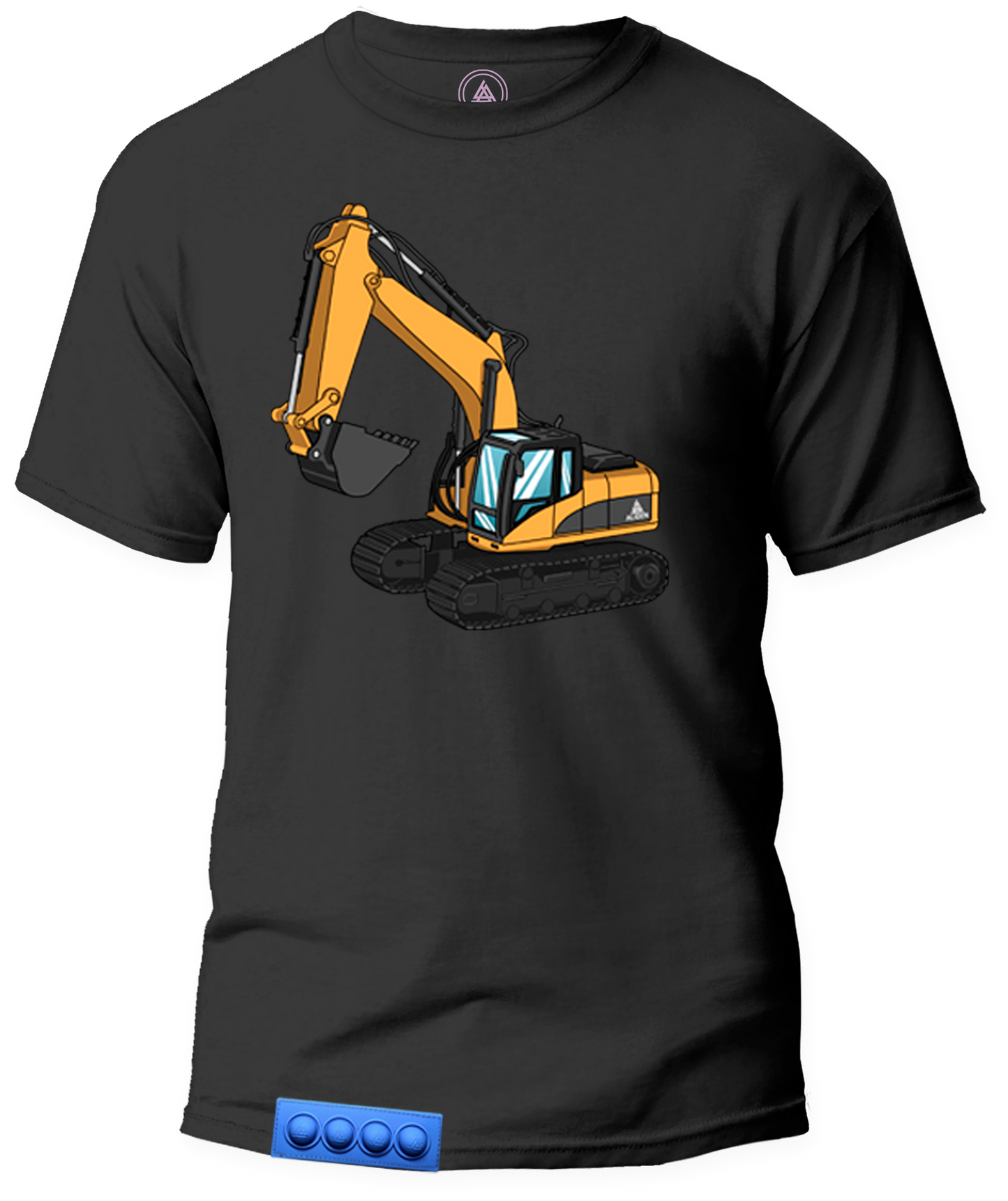 Adult/Black tee/ Blue pop it