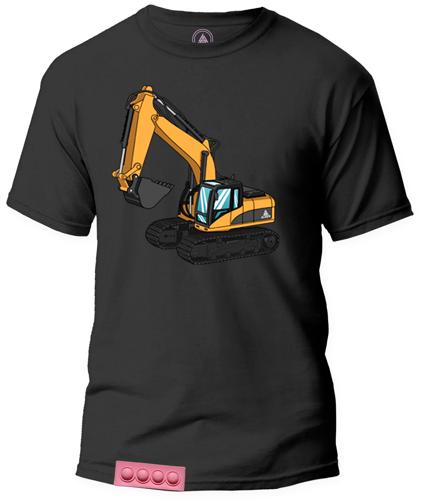 Adult/Black tee/ Pink pop it
