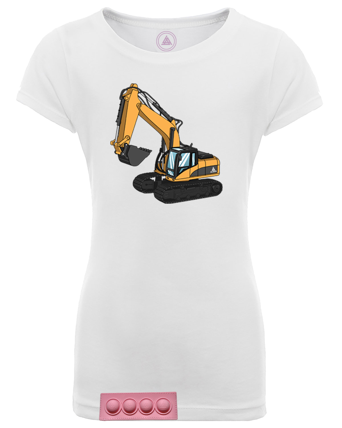 Toddler/ White T/Pink pop it