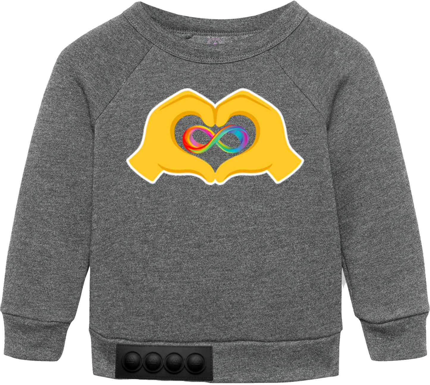 Toddler / Gray Sweatshirt / Black pop it