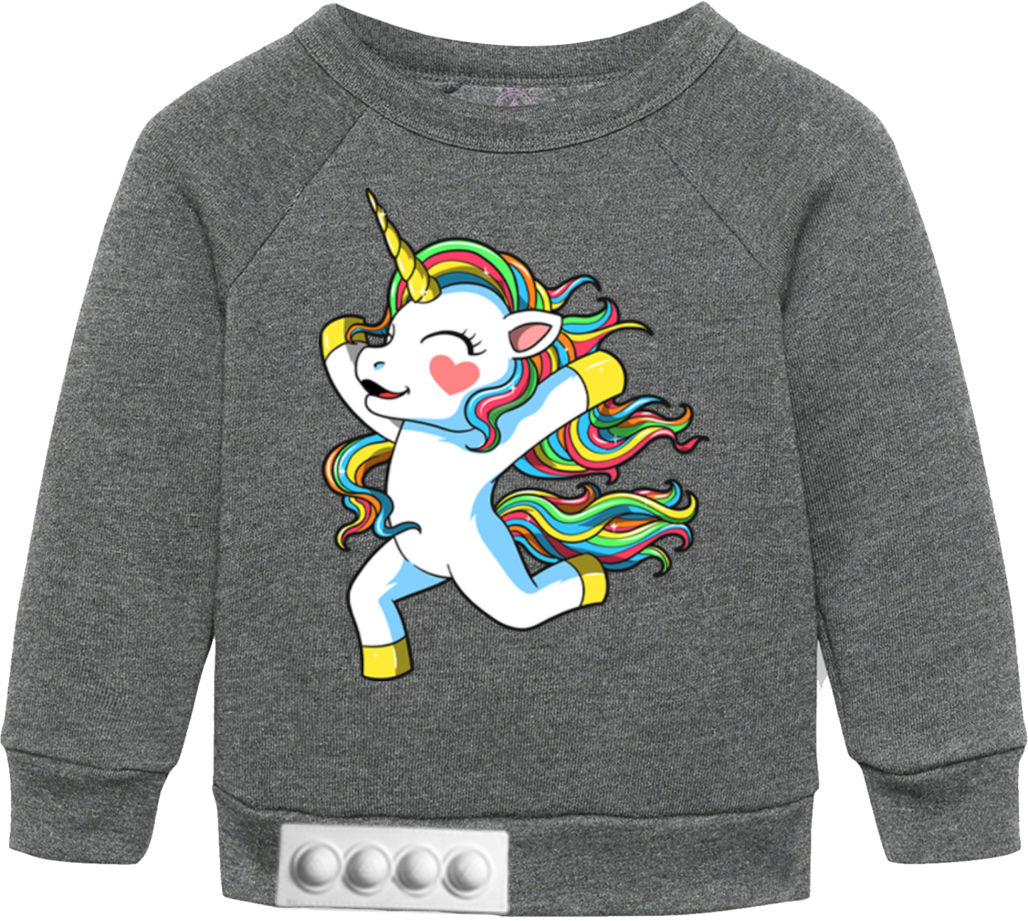 Toddler / Gray Sweatshirt / White pop it