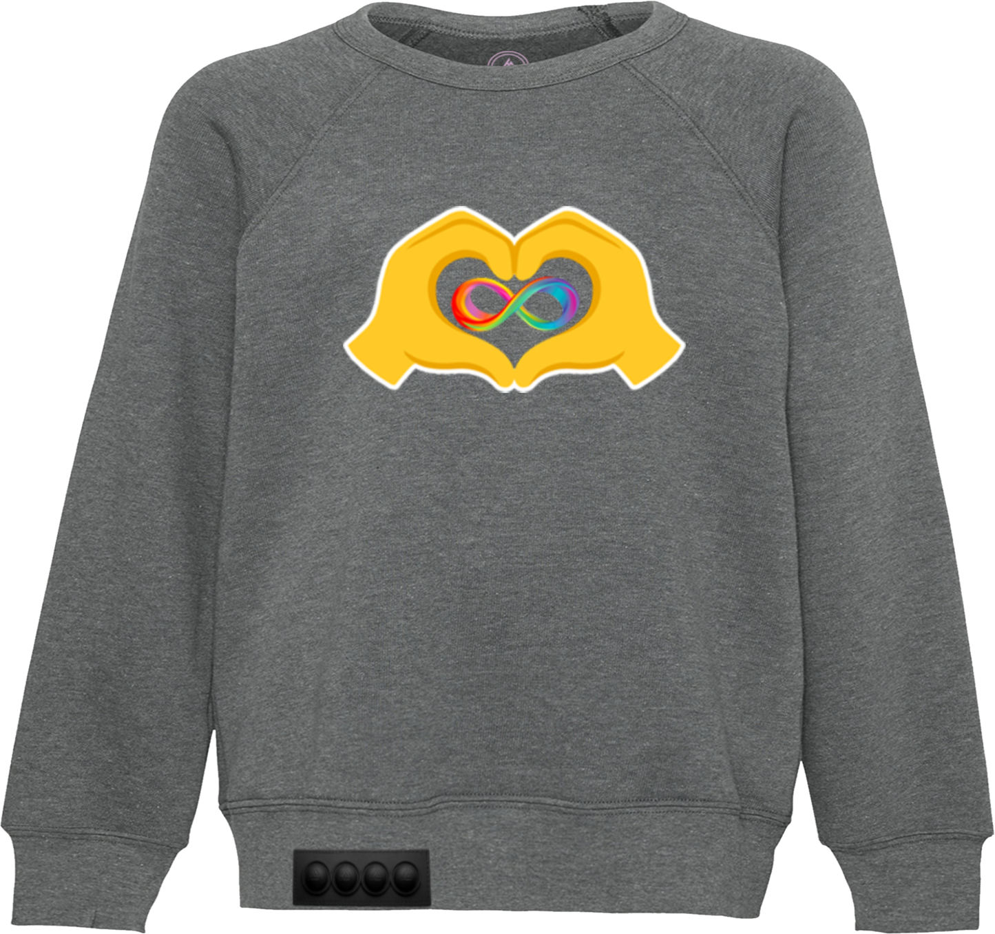 Adult / Gray Sweatshirt / Black pop it