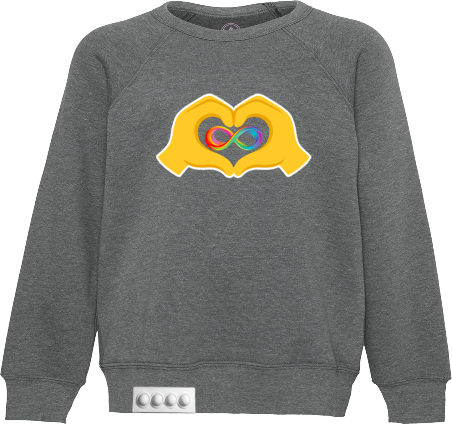 Adult / Gray Sweatshirt / White pop it