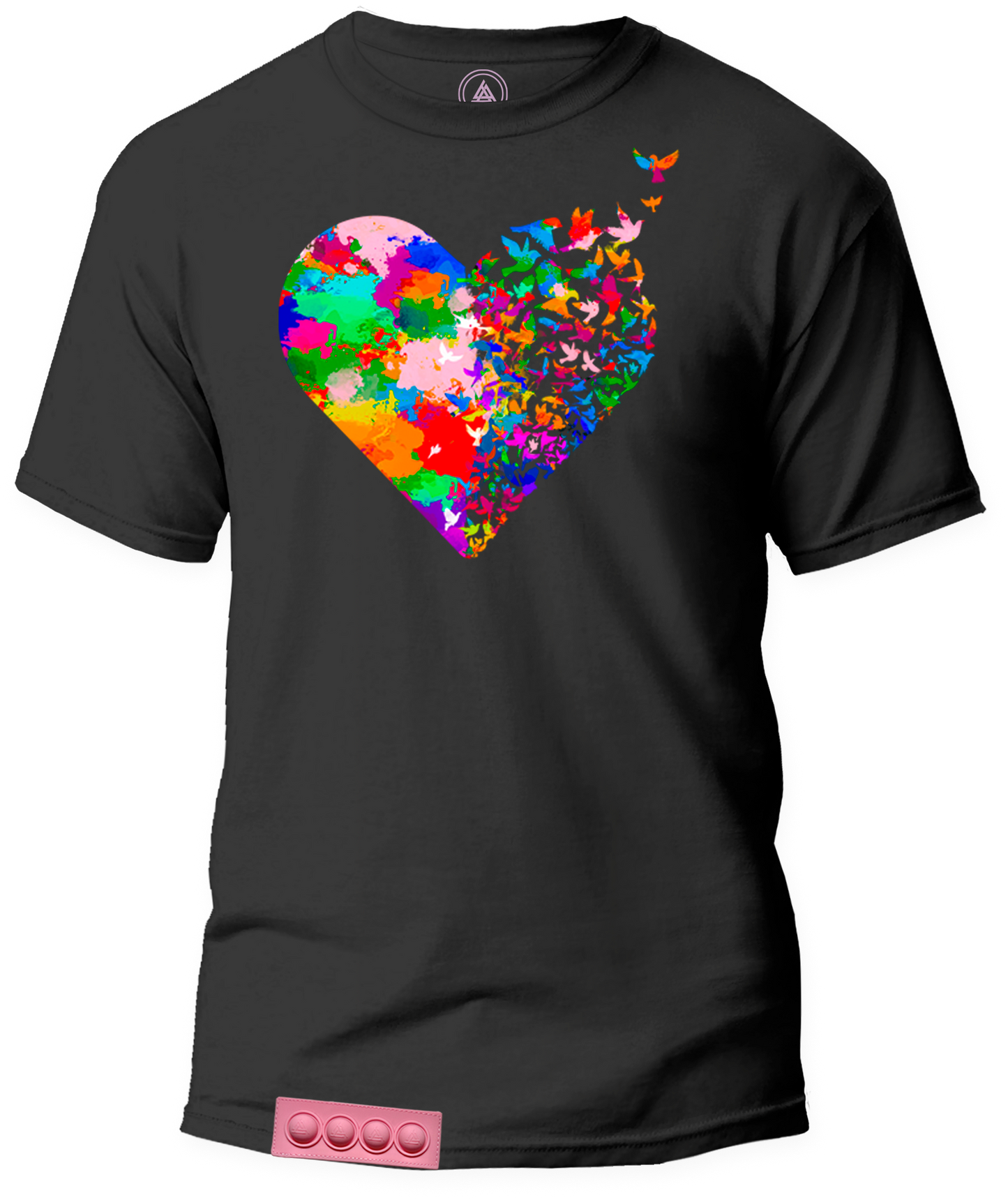 Adult/Black tee/ Pink pop it