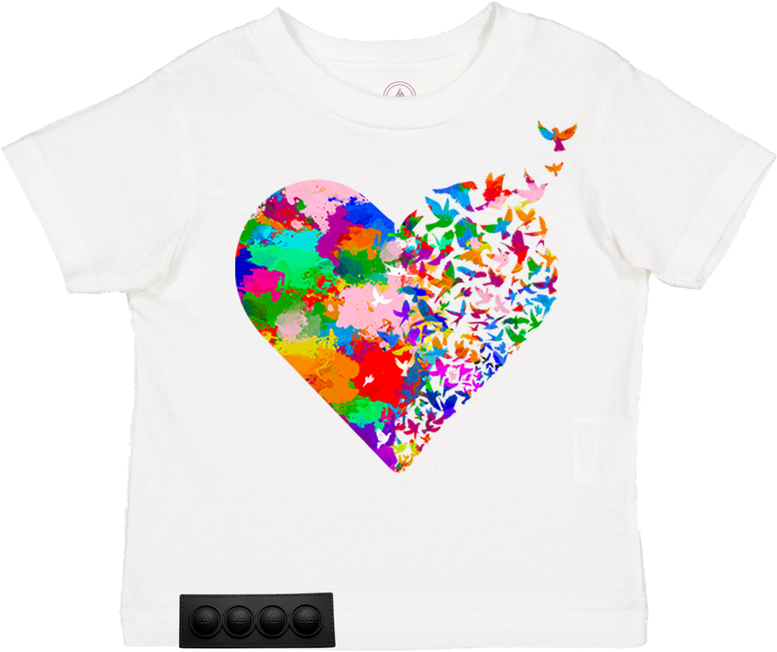Toddler/ White T/Black pop it