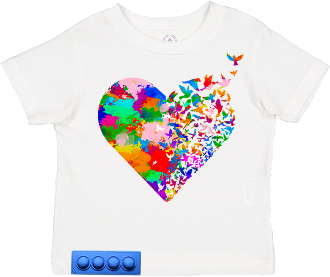 Toddler/ White T/Blue pop it