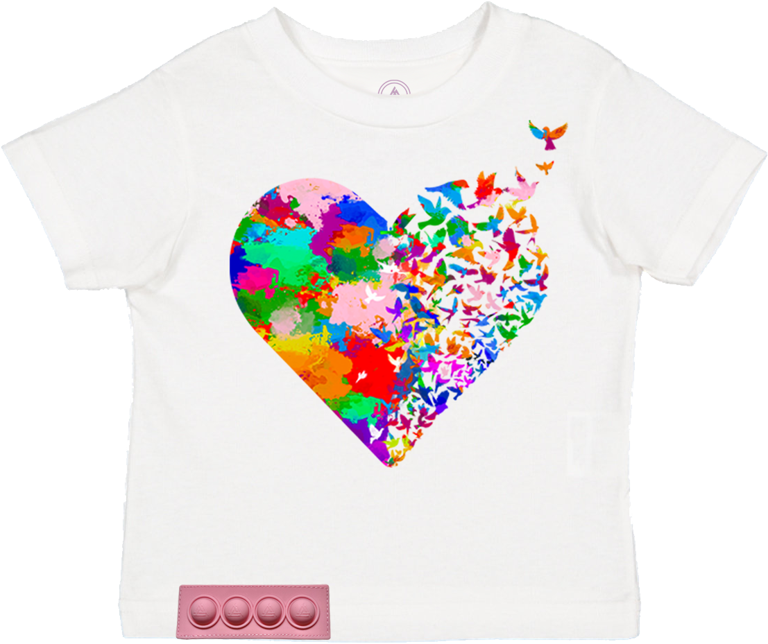 Toddler/ White T/Pink pop it