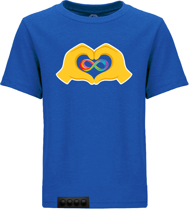 Blue tee/black pop it
