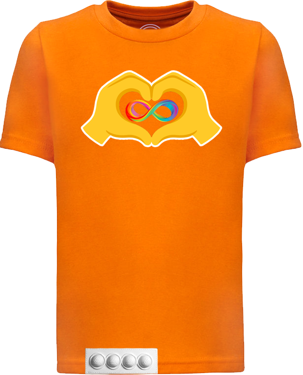 Orange tee/white pop it