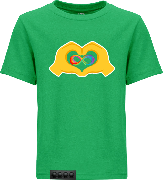 Green tee/black pop it