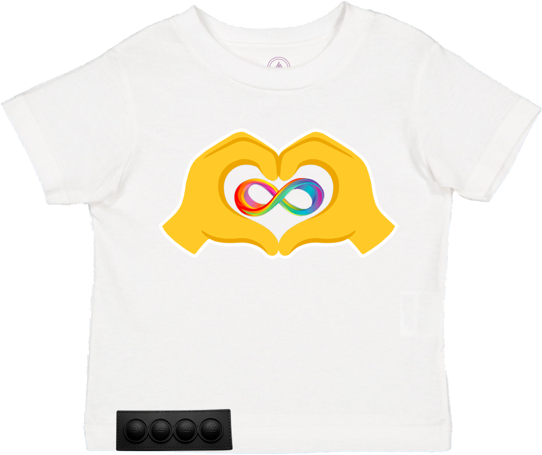 Toddler/ White T/Black pop it