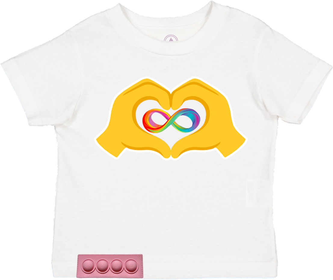 Toddler/ White T/Pink pop it