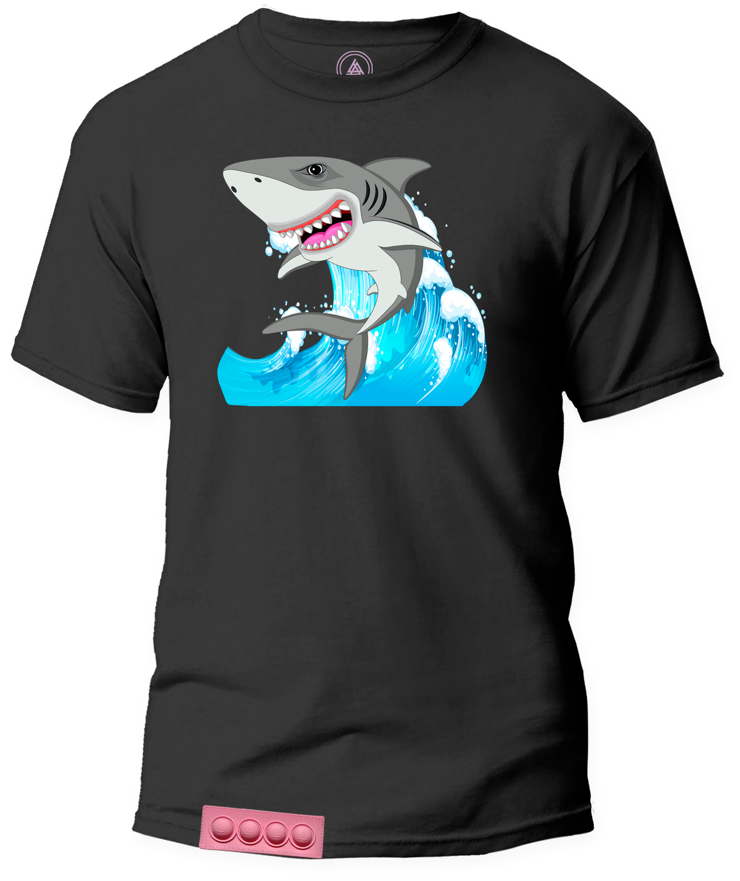Adult/Black tee/ Pink pop it