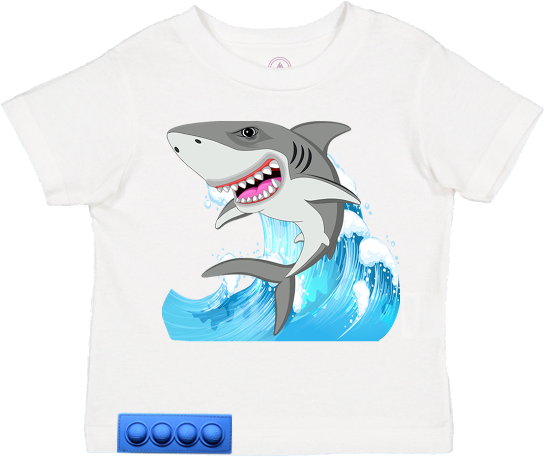 Toddler/ White T/Blue pop it