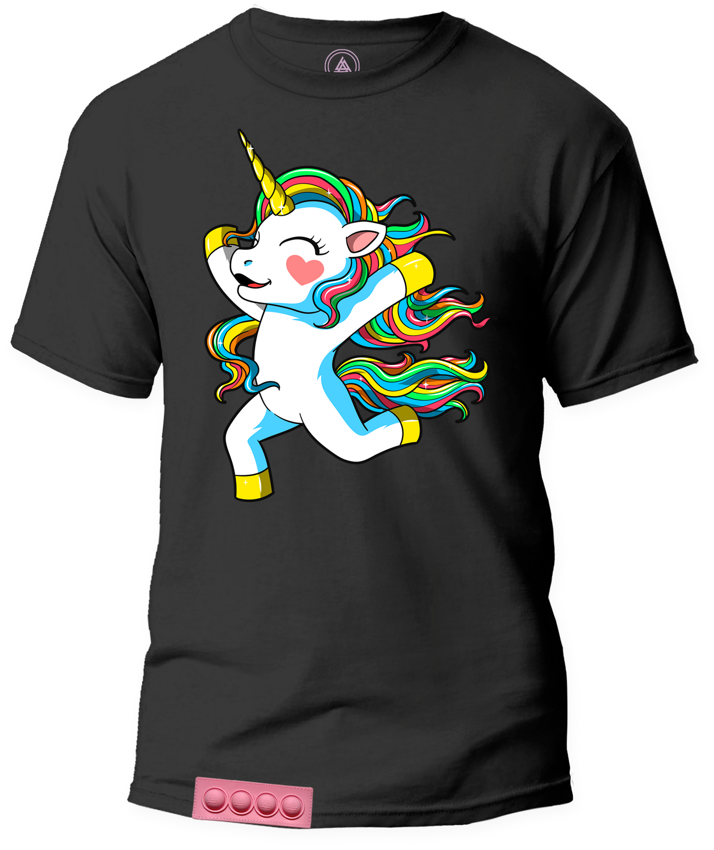 Adult/Black tee/ Pink pop it