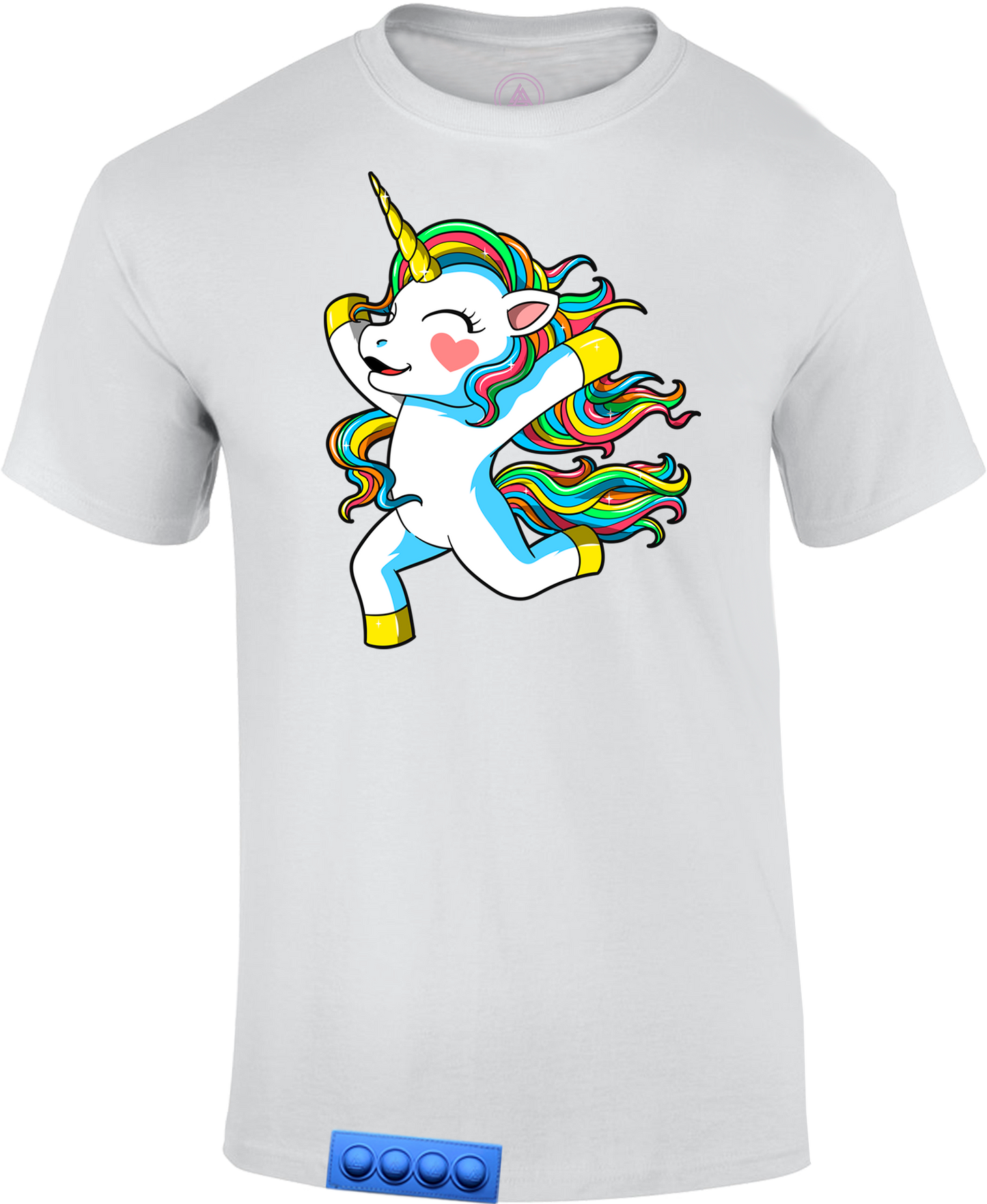 Adult/White tee/ Blue pop it