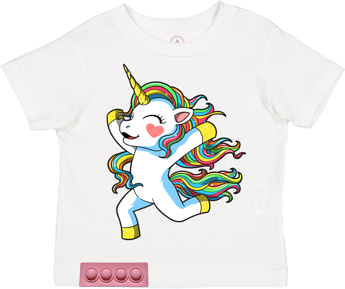 Toddler/ White T/Pink pop it