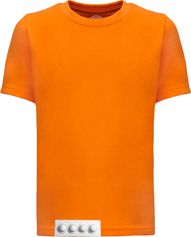 Orange tee/white pop it