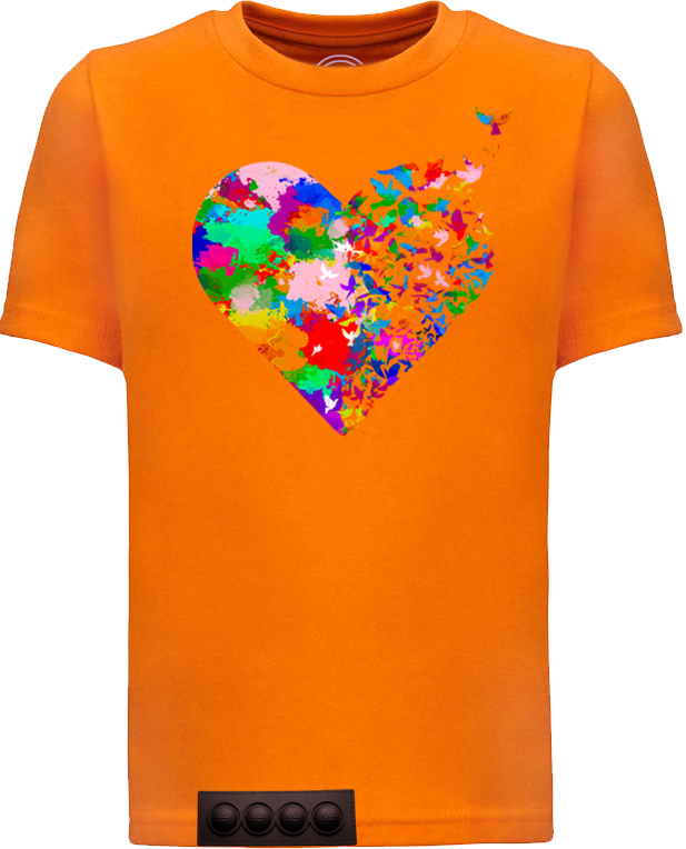 Orange tee/black pop it