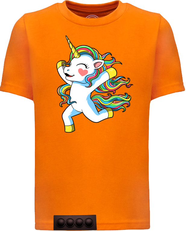 Orange tee/black pop it