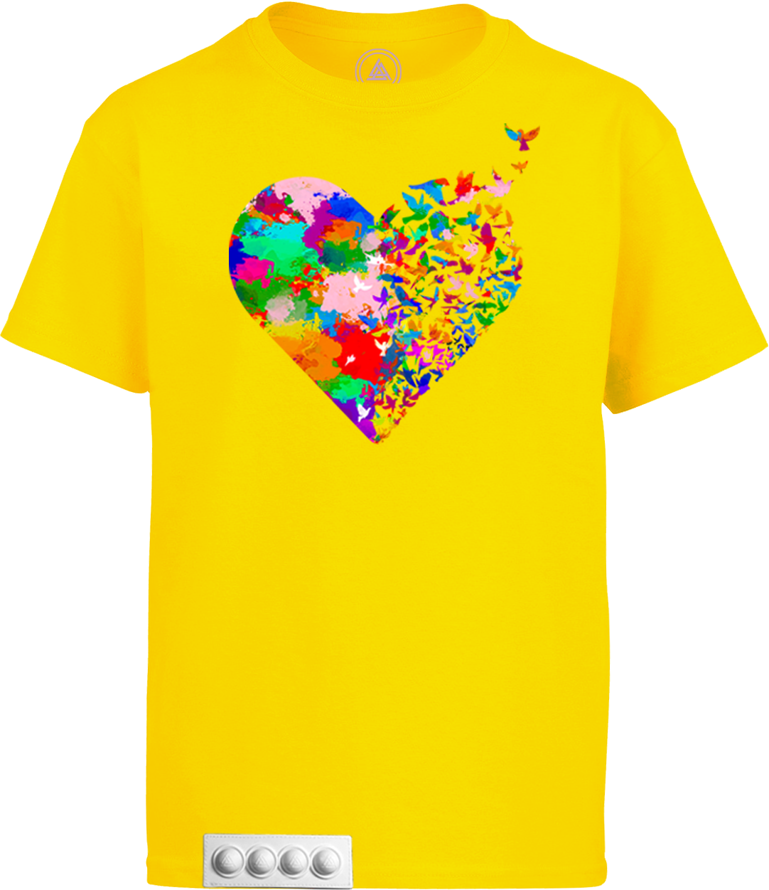 Yellow tee/white pop it