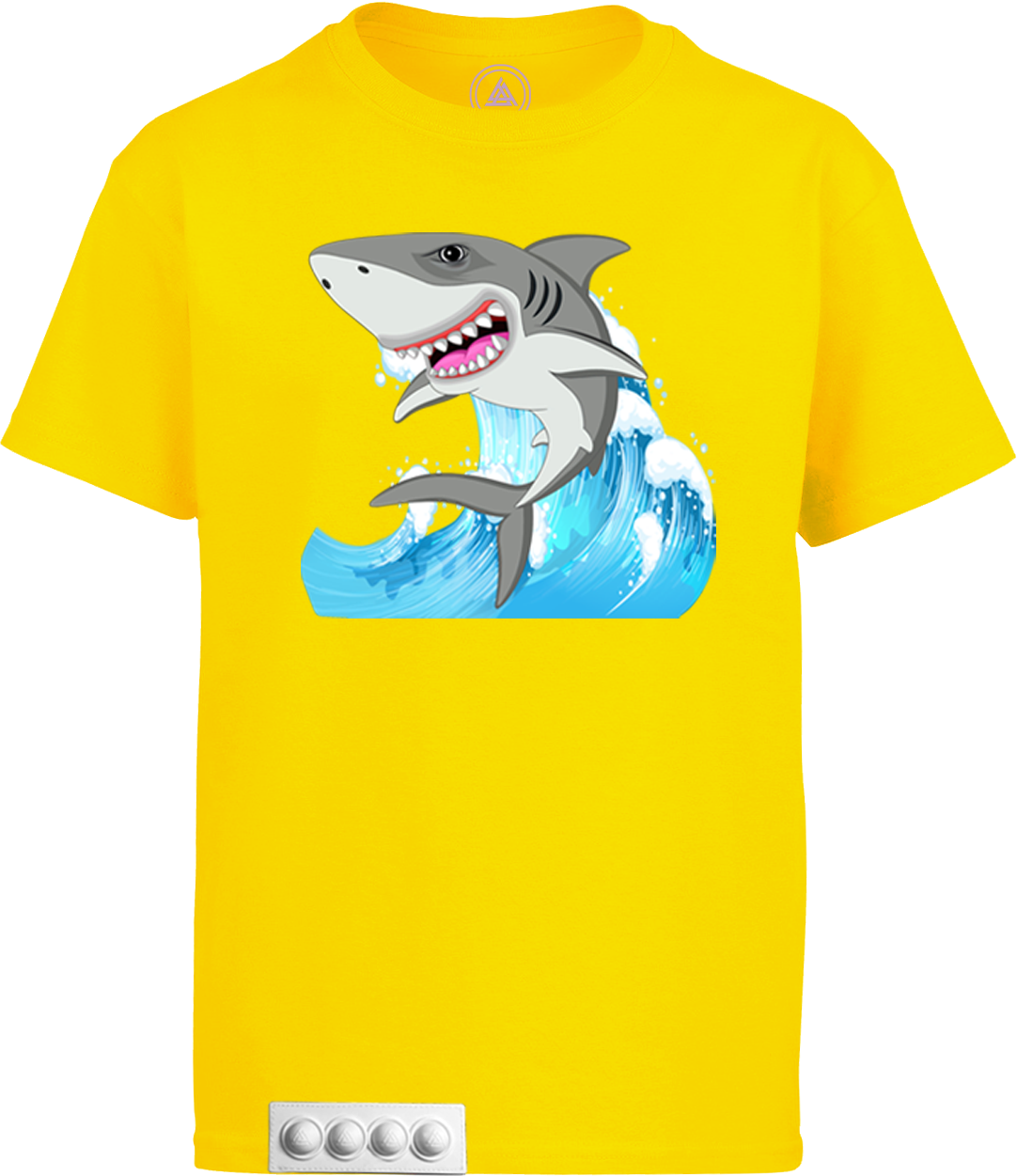 Yellow tee/white pop it