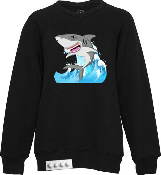 Kids / Black Sweatshirt / White pop it