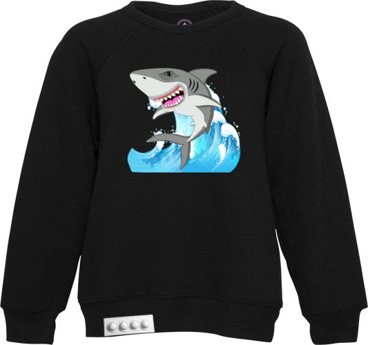 Adult / Black Sweatshirt / White pop it